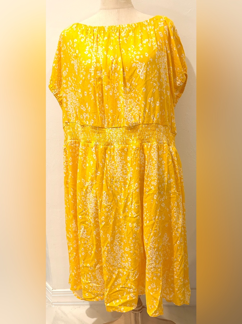 Torrid Women’s Flowy Elastic Waist On Or Off-Shoulder Midi Dress Yellow Size 4